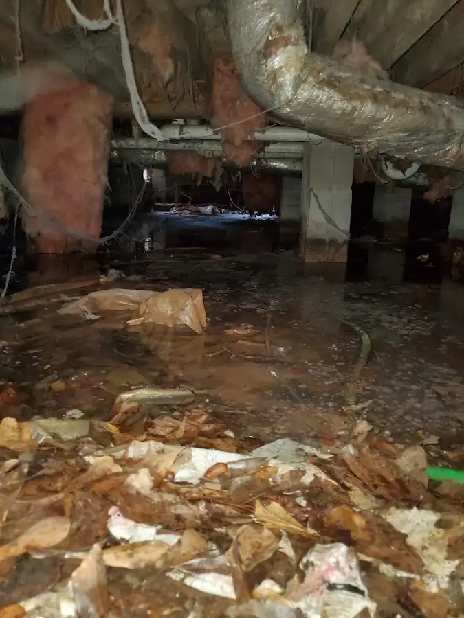 Crawl space flood assessment for Commercial Water Damage Restoration in Bensenville